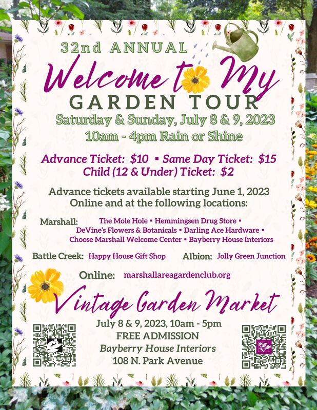 2023 Welcome to My Garden Tour July 8 and July 9